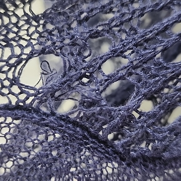 Eileen Fisher 100% organic linen blue open weave sweater top Size PP XS petite - Picture 8 of 9